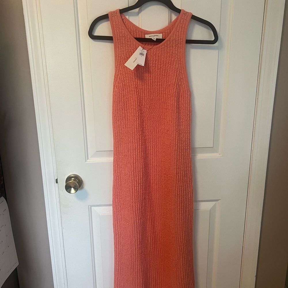Banana Republic Orange Halter Sheath Sweater Midi Dress